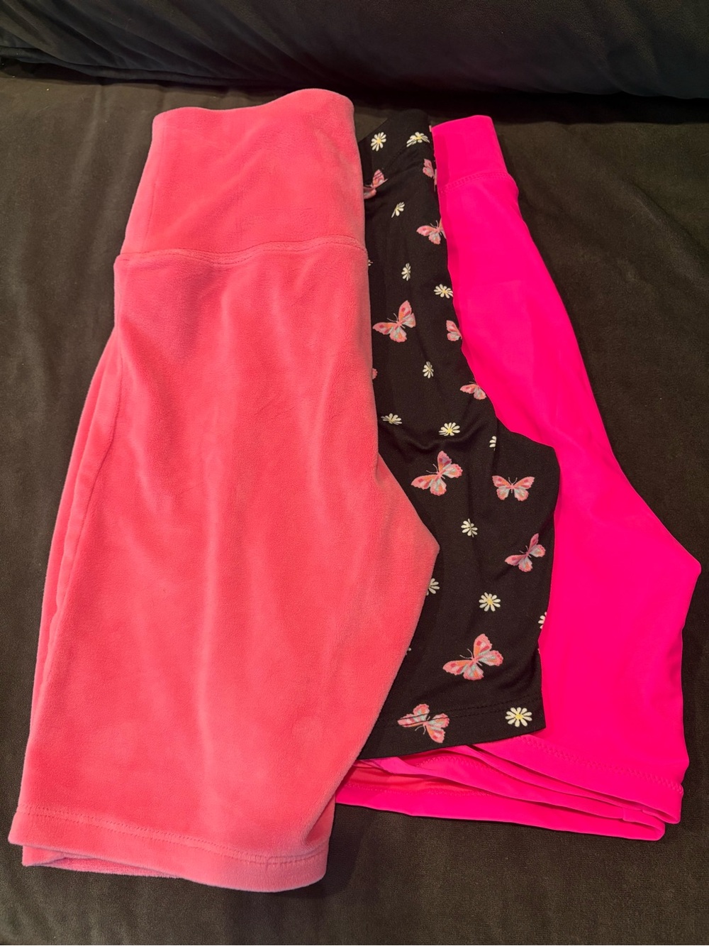 Girls' Pink & Black Butterfly Leggings Trio